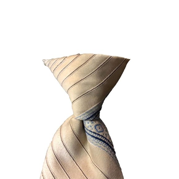 Vintage Wemlon by Wembley Tie Youth Size Clip-on Used Beige Blue - Picture 3 of 8